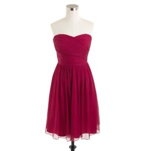 J. Crew Chiffon Arabelle Dress Petite in Wild Beet